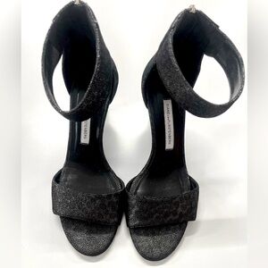 Diane Von Furstenberg Black glittery sparkly‎ heels